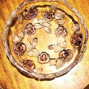 Mikasa vintage Bella Rosa crystal plate